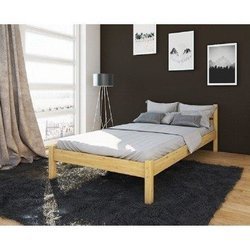 Drewniane łóżko pojedyncze 200 x 90 cm ze stelażem i materacem CONSUELO